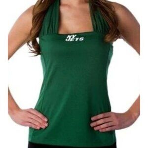NWT Women's NFL‎ New York JETS Halter Top Shirt with Built-In Bra - XS